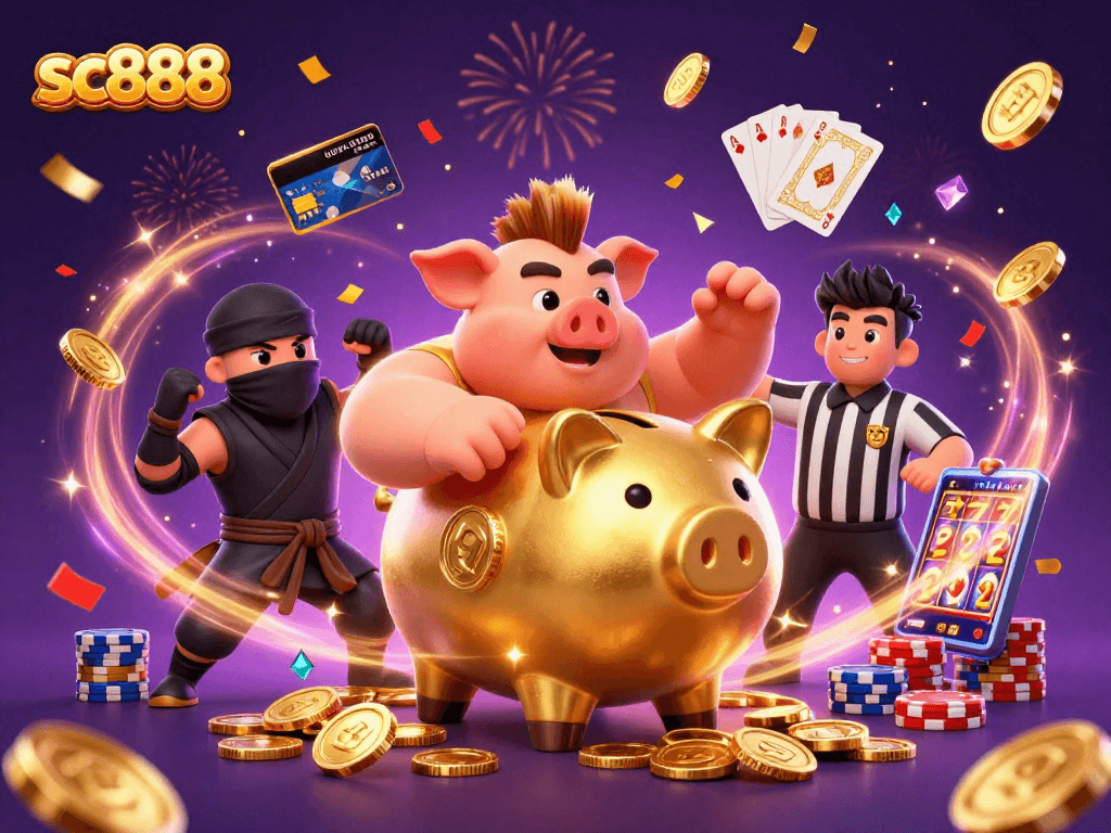 Engage with sc888's vibrant casino world featuring animated characters and dazzling gaming elements.