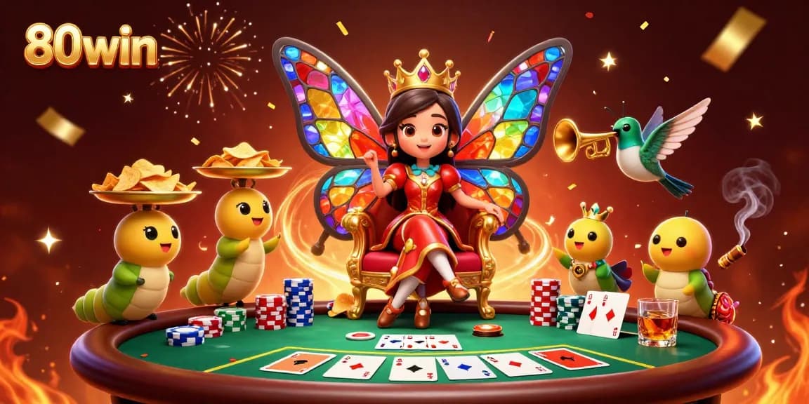 Experience the thrill of winning at 80win with a vibrant, lavish casino scene featuring games and excitement.