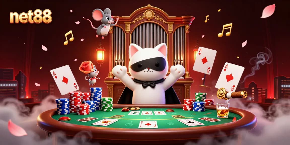 Engage with the thrilling atmosphere of net88 at an ornamental casino filled with vibrant gaming elements.