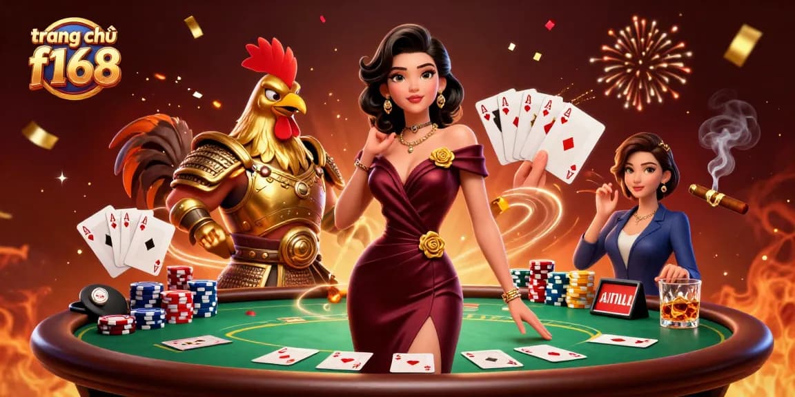 Experience the excitement of gameplay at trang chủ f168 with glamorous characters and vibrant casino elements.