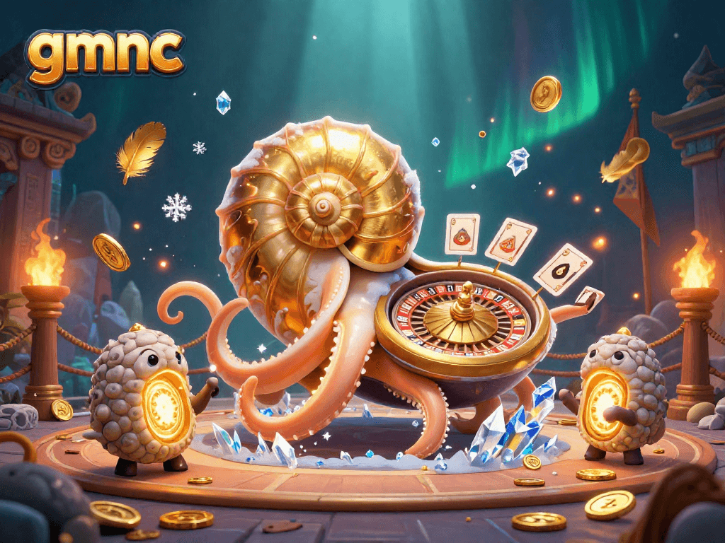 Experience thrilling gameplay with gmnc at a vibrant casino illustration showcasing ancient elements.