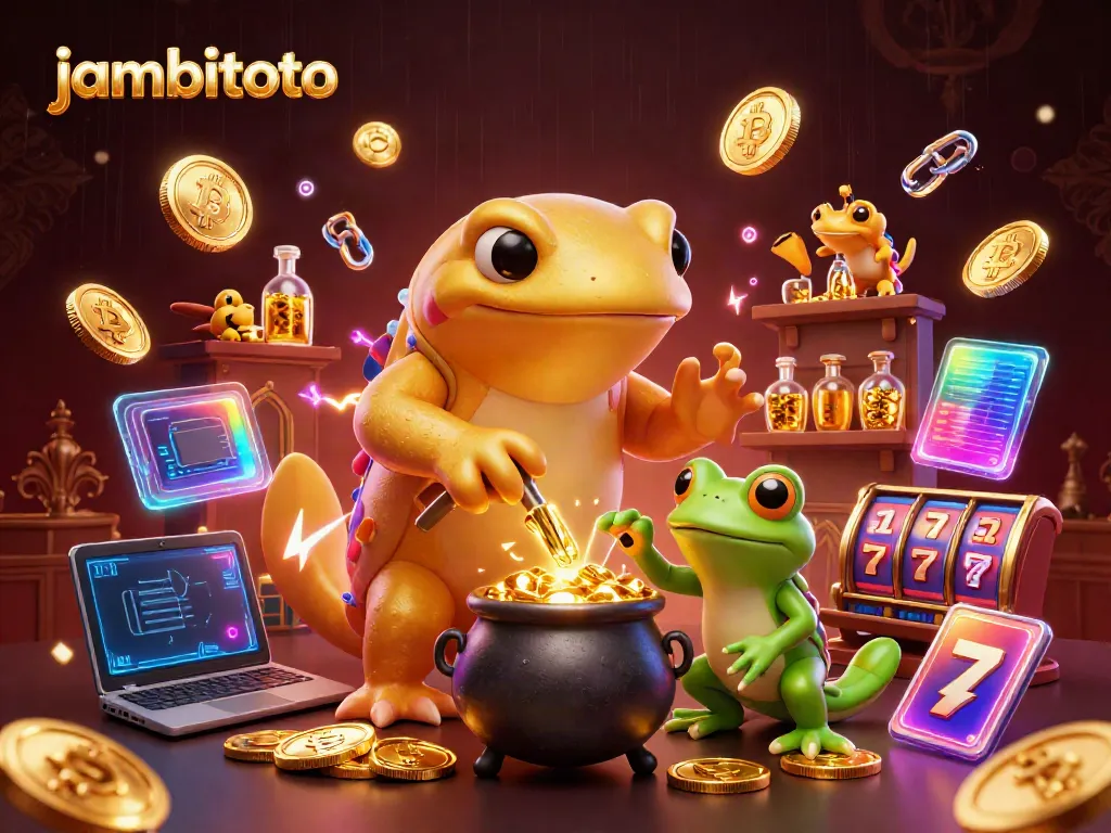 Experience winning strategies at jambitoto with an enchanting alchemist and golden treasures scattered around.