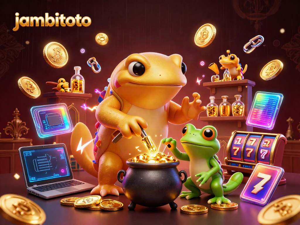 Experience winning strategies at jambitoto with an enchanting alchemist and golden treasures scattered around.