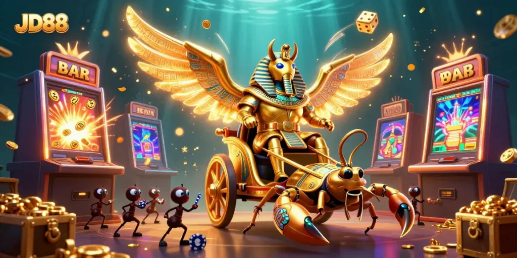 Experience JD88 with vibrant casino adventures featuring golden beetles and explosive jackpots.