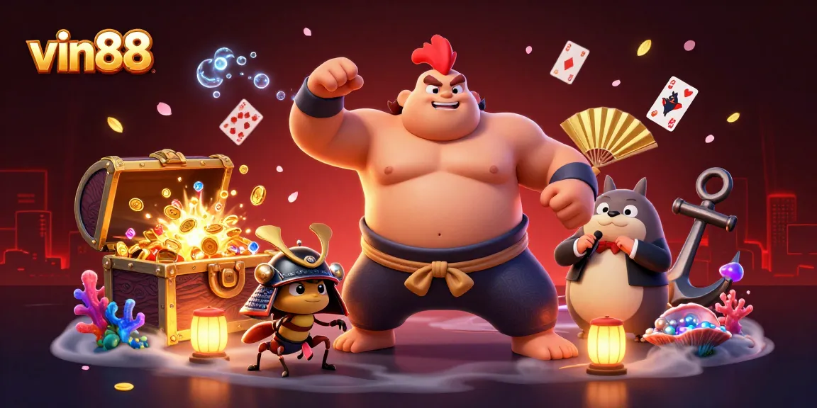 vin88 engages players with a thrilling underwater theme, showcasing treasure and action-packed elements.