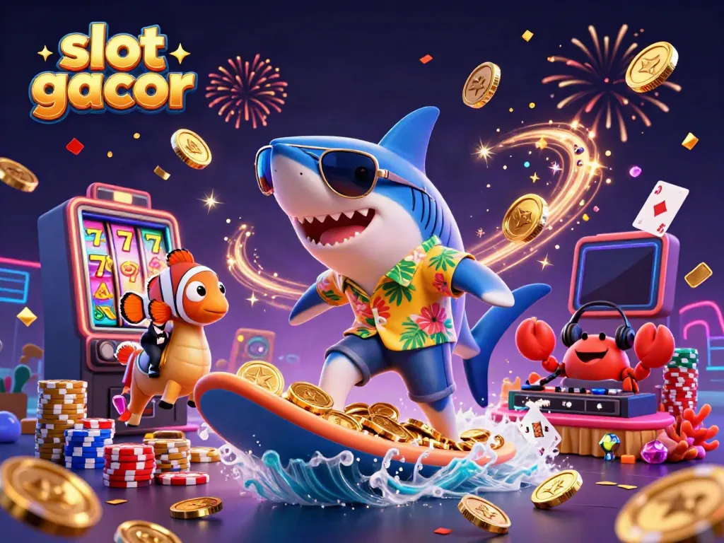 Experience exhilarating slot gacor action with animated characters and vibrant casino elements.