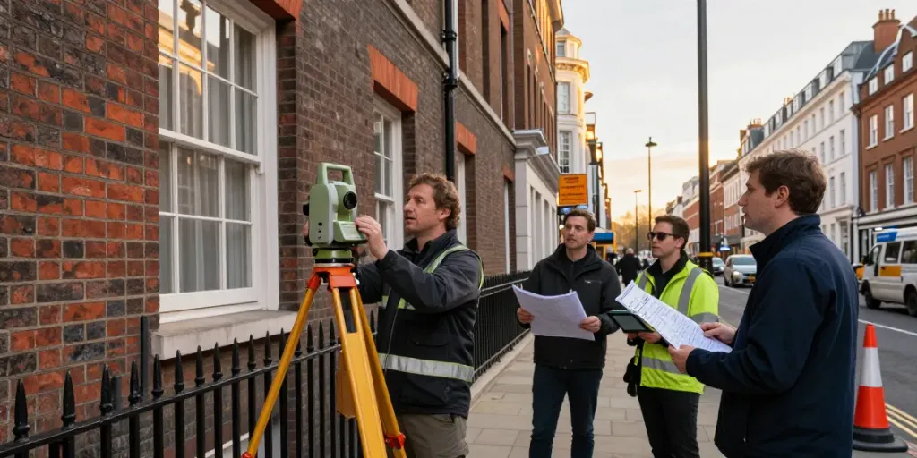 Measured Building Survey Surrey professionals using advanced equipment in London