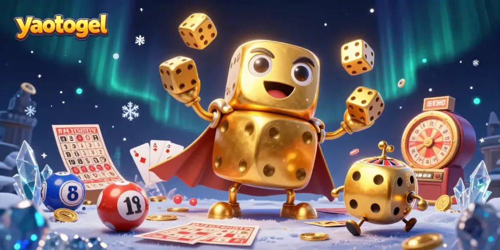 Experience excitement with yaotogel in a dynamic lottery illustration featuring vibrant characters and captivating elements.