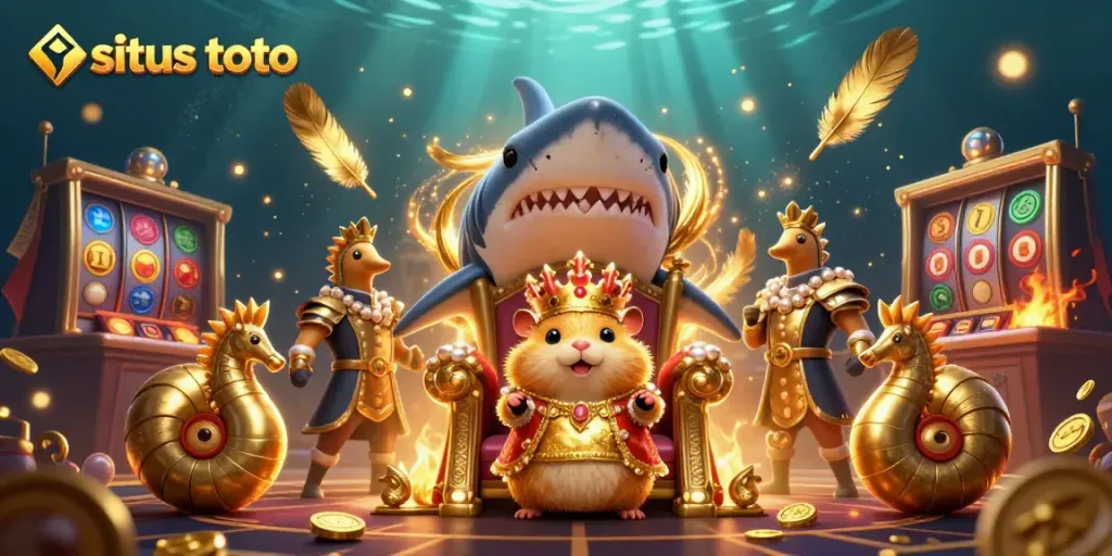 Engage with situs toto through immersive casino adventures featuring a golden hamster king and dynamic gaming elements.