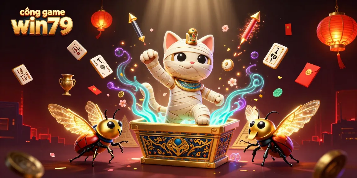 Experience the excitement of cổng game win79 in a vibrant casino scene with animated characters and rich game elements.