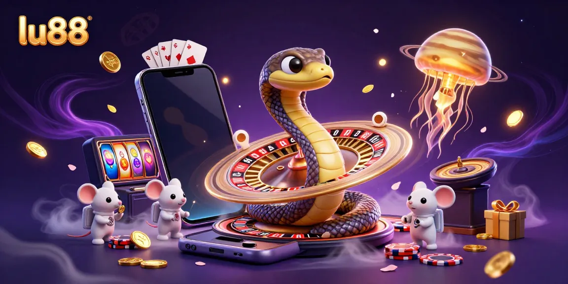 Experience thrilling gaming moments with lu88's colorful casino scene featuring unique characters.