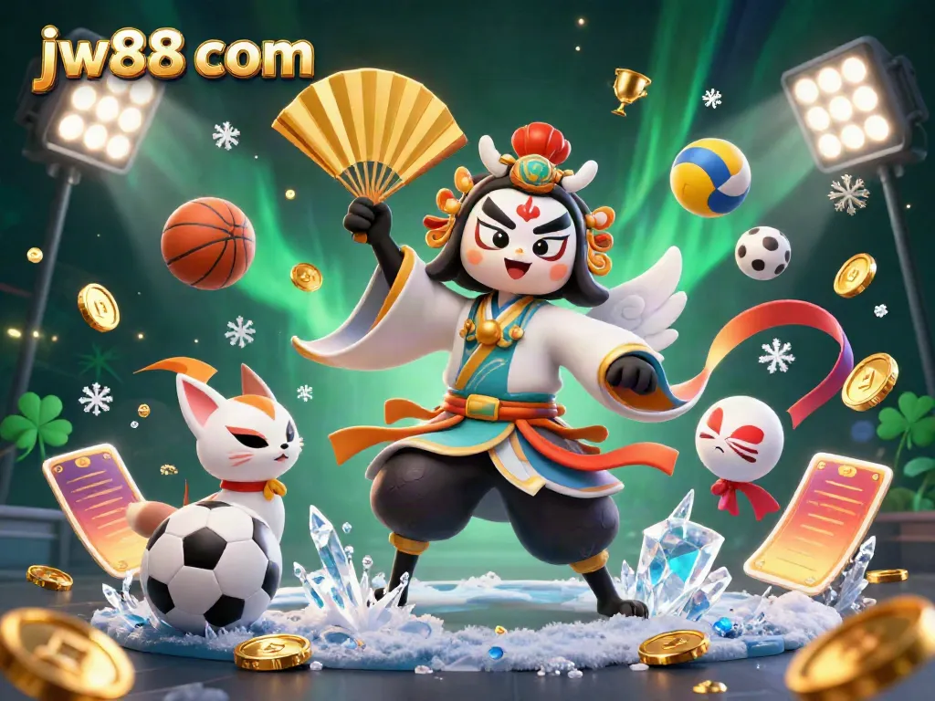 Engage with JW88 com in a vibrant 3D casino illustration showing energetic characters and dynamic game elements.