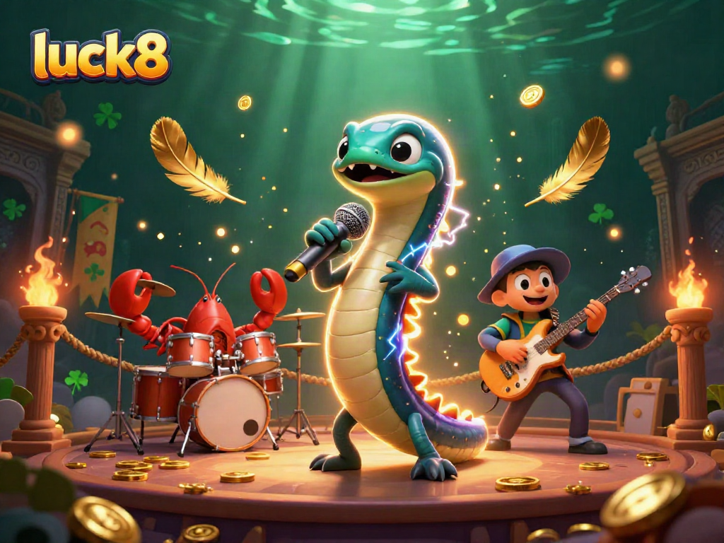 Experience an electrifying show at the underwater casino stage featuring luck8 characters in a dynamic performance.