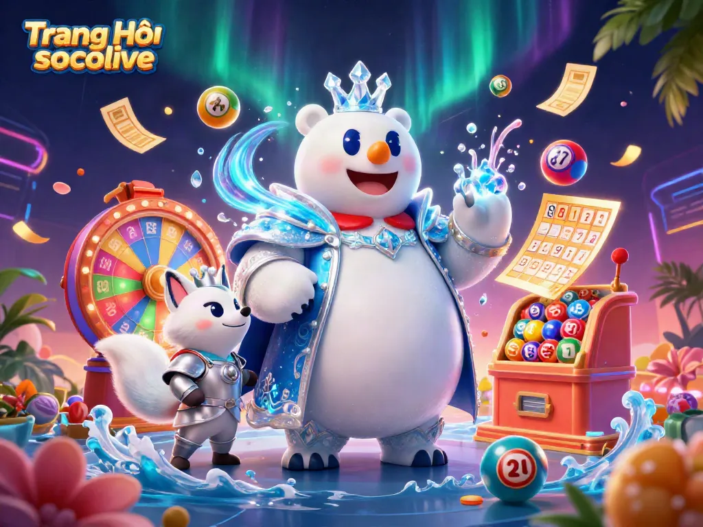 Experience the excitement of Trang Chủ socolive with vibrant lottery balls and festive casino elements.