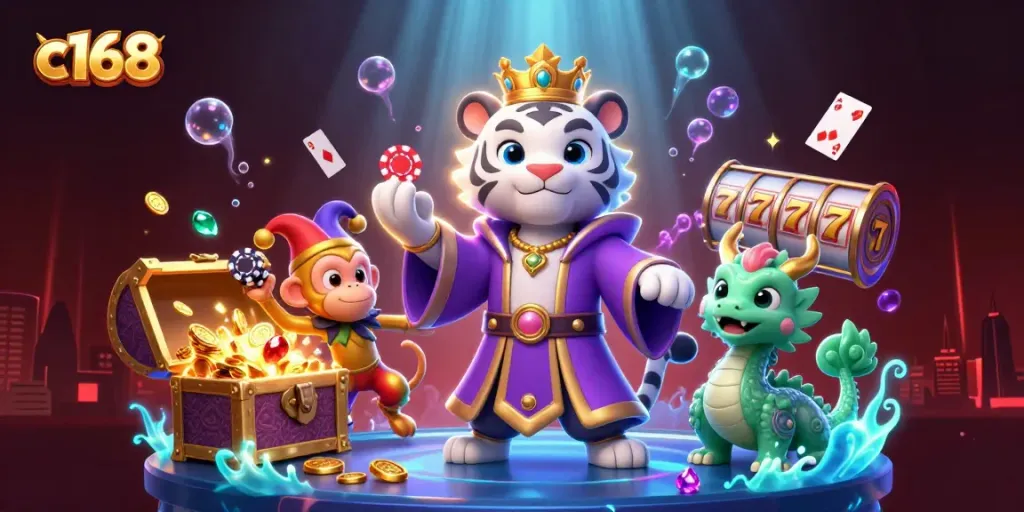 Experience exciting gameplay at c168 with vibrant characters and dynamic casino elements.