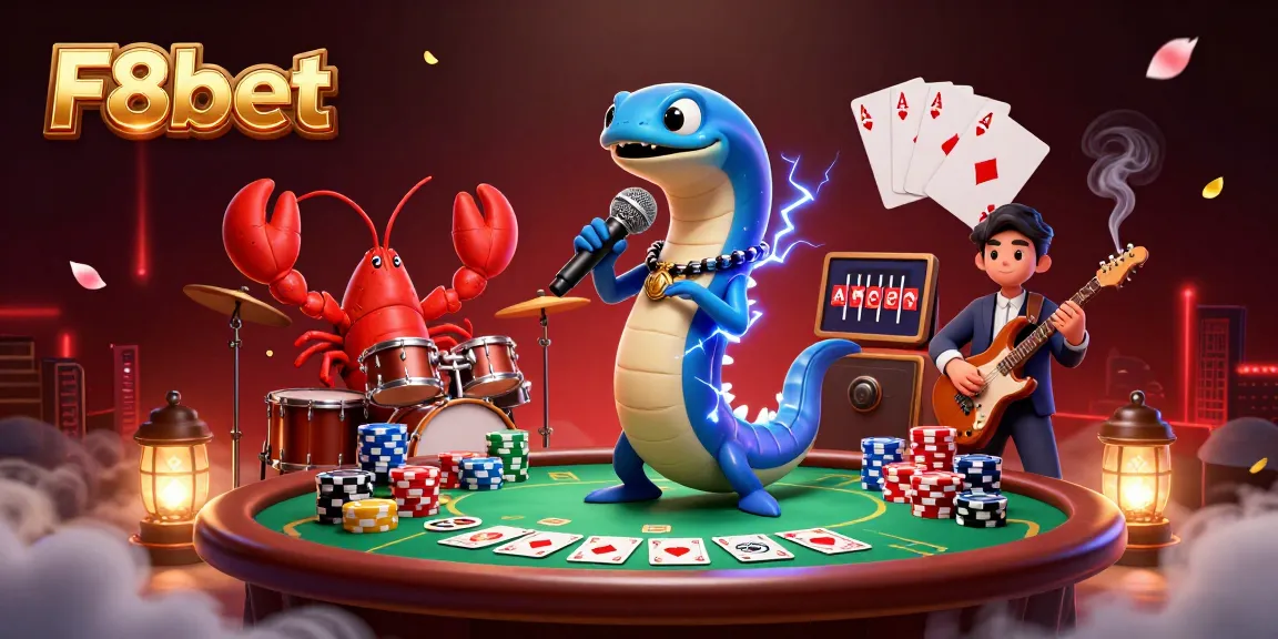 Experience thrilling gameplay at F8bet with lively characters in an underwater casino scene.
