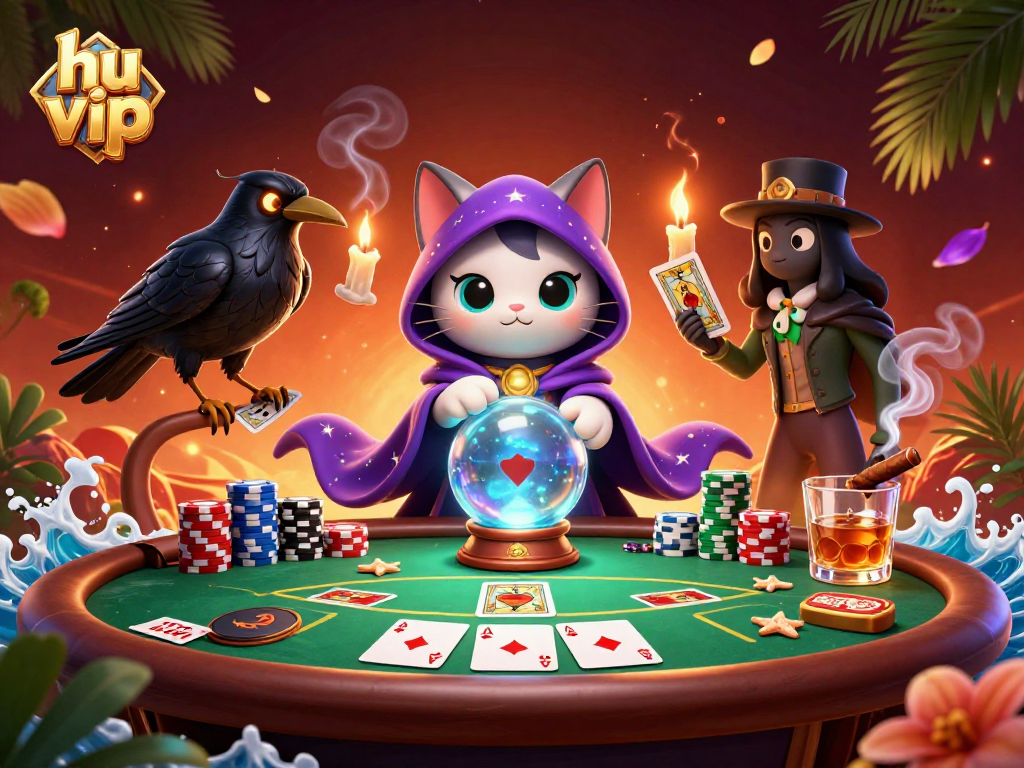 Engage with the thrilling hu vip experience at the poker table, showcasing vibrant casino elements.