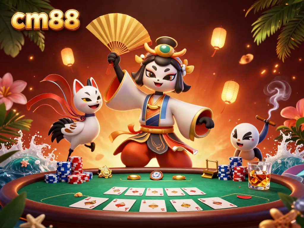 Experience exciting moments of play at cm88 with vibrant casino characters and poker elements.
