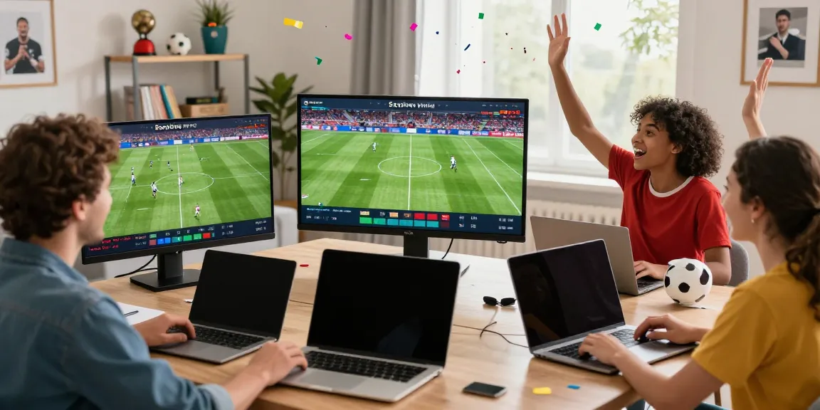 Socolive fans enjoying an exciting live soccer match in a vibrant sports streaming setup.