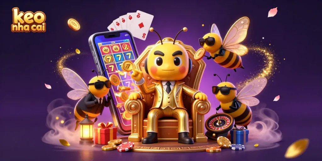 Engage with keo nha cai strategies and win big at the casino, illustrated with vibrant, dynamic gaming elements.