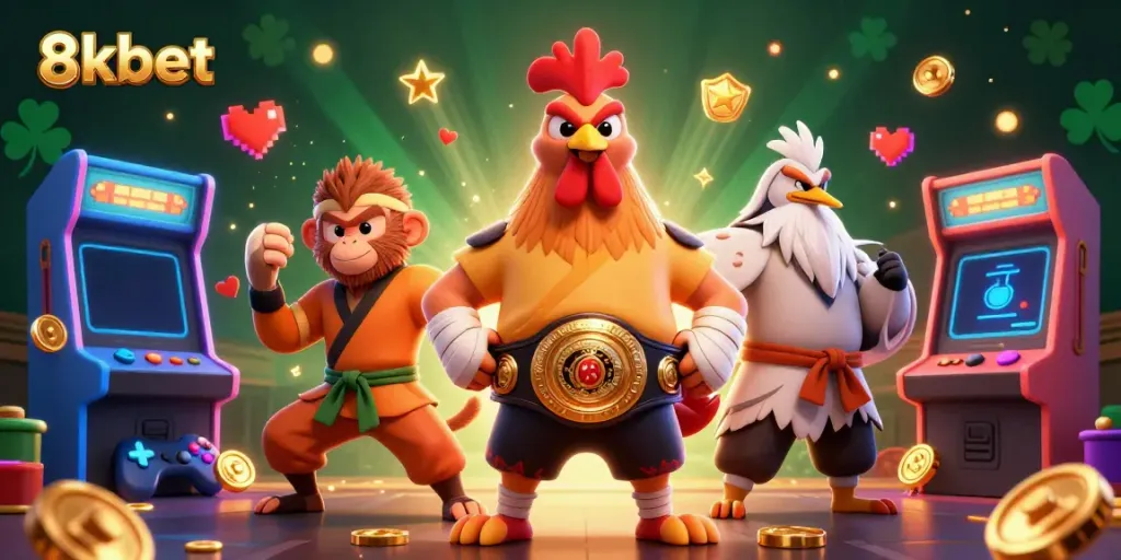 Experience 8xbet's dynamic gaming journey with vibrant characters and immersive scenes.