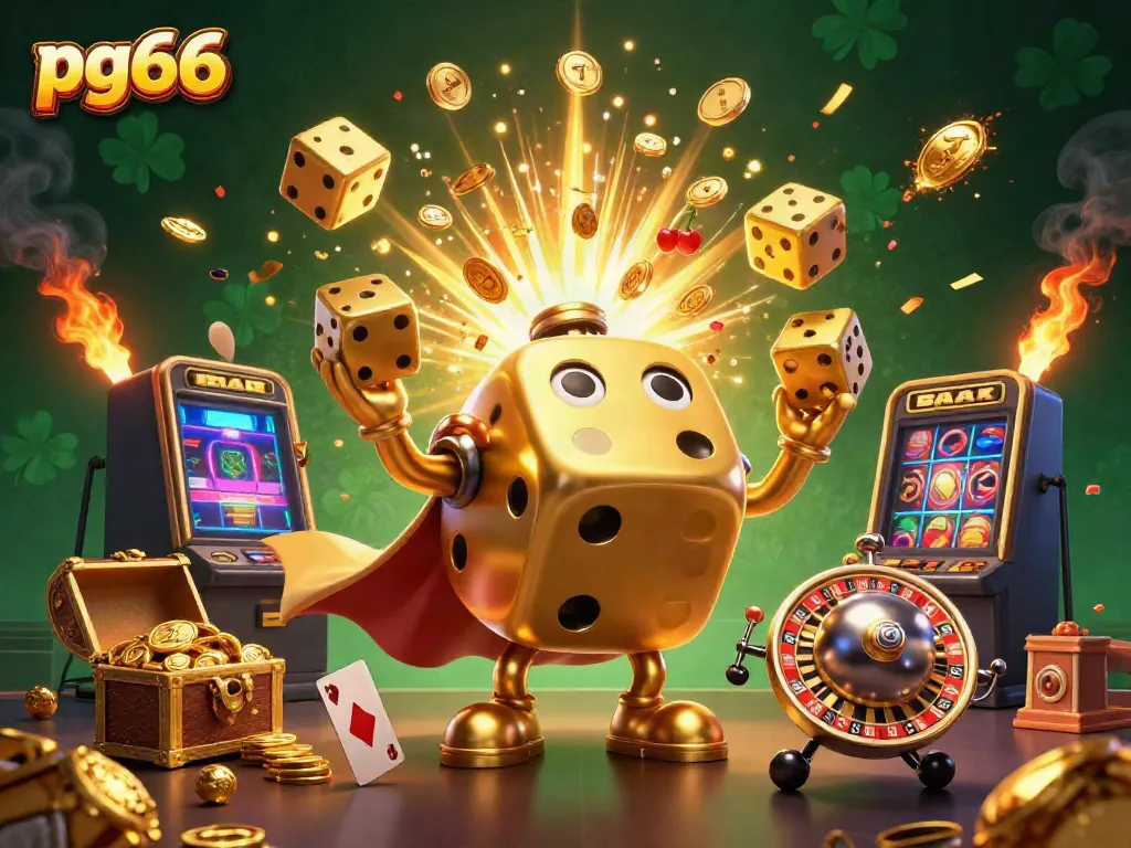 Experience pg66 excitement with a dynamic gambling scene featuring animated characters and vibrant casino elements.