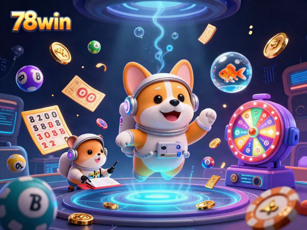 Experience exciting gameplay with 78win as a corgi astronaut navigates a vibrant casino