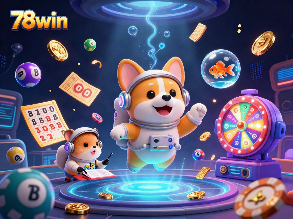 Experience exciting gameplay with 78win as a corgi astronaut navigates a vibrant casino