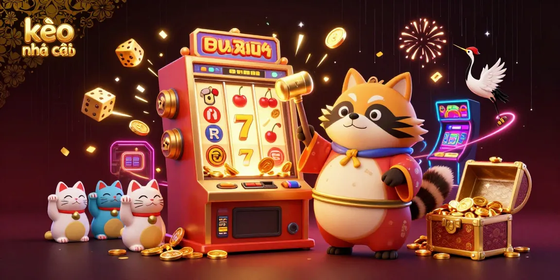 Experience kèo nhà cái excitement with 3D characters, a jackpot slot machine, and dynamic gaming elements.