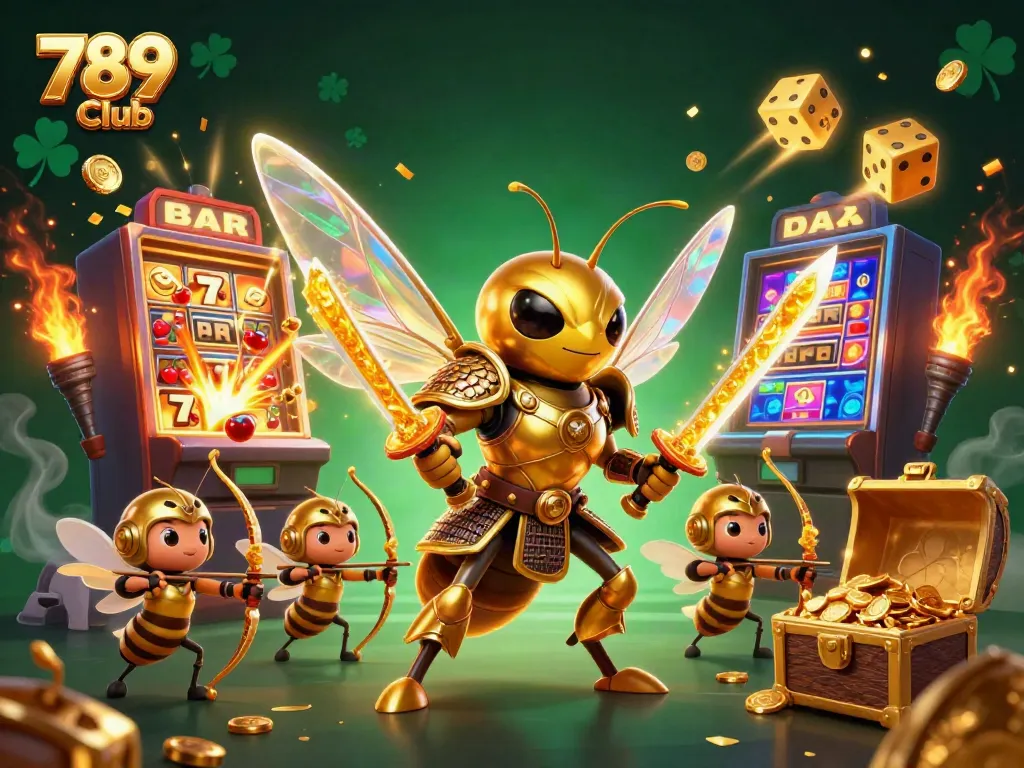 Experience the thrilling action of 789 Club with a vibrant casino scene filled with excitement and gold.