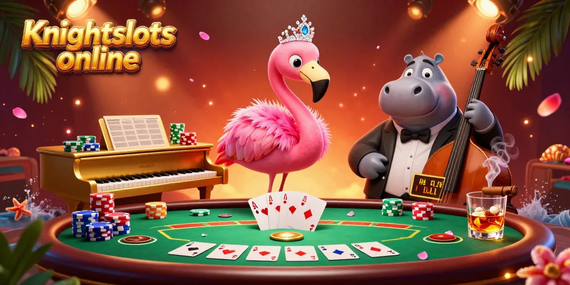 Experience the thrilling excitement of Knightslots online with a vibrant casino scene featuring lively characters and dynamic game elements.