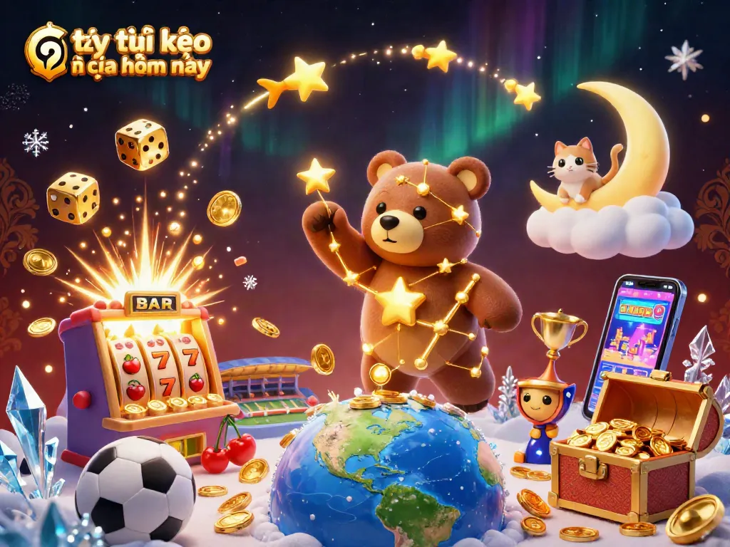Bet on tỷ lệ kèo nhà cái hôm nay and enjoy thrilling sports betting with vibrant 3D elements.