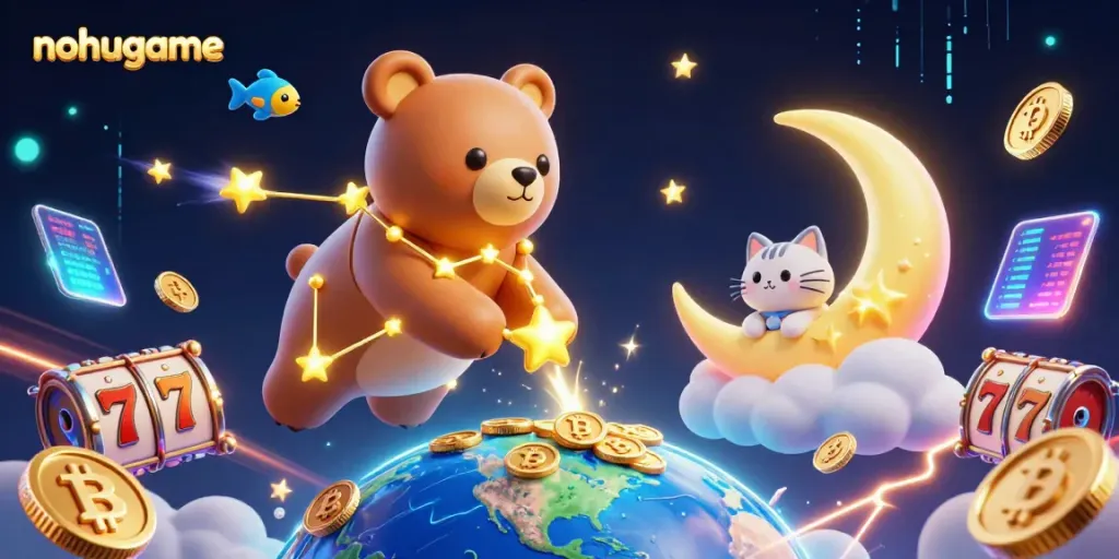 Experience thrilling gameplay with nohugame's dazzling casino elements and characters.