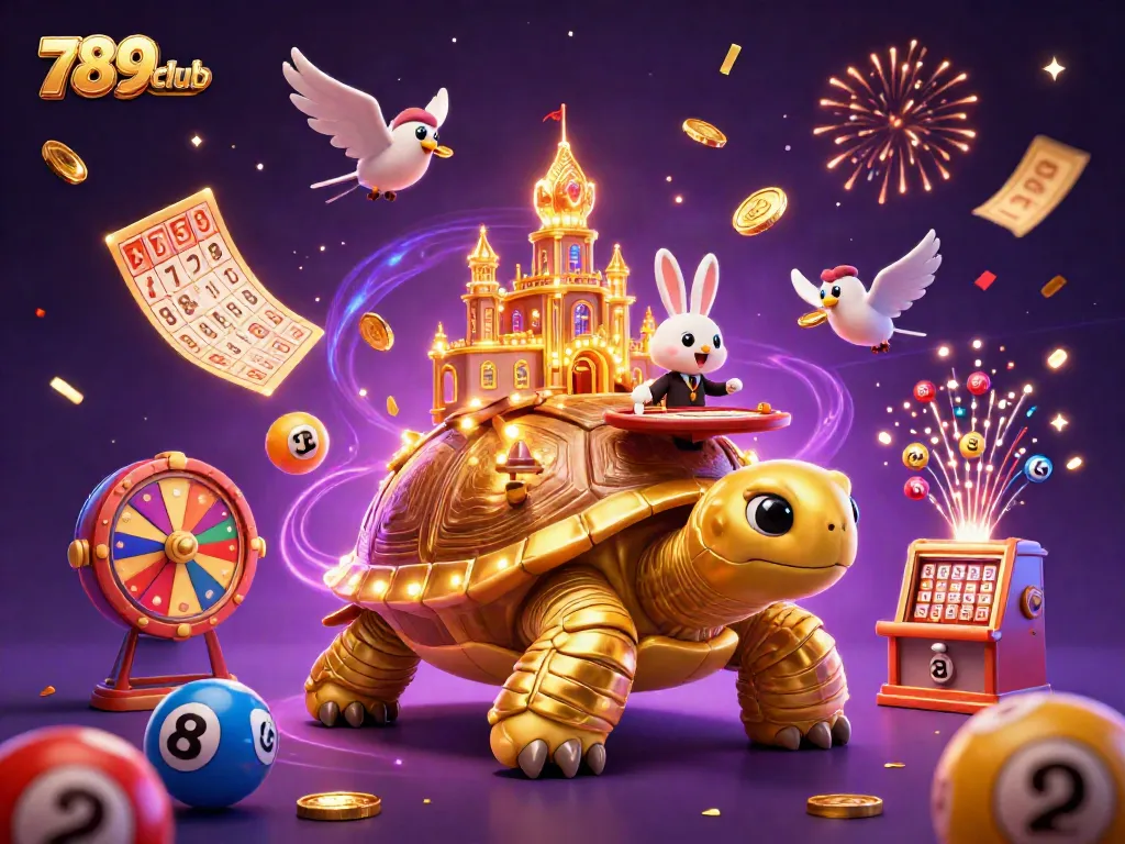 Experience the excitement of 789club with a vibrant casino scene full of color and dynamic gaming elements.