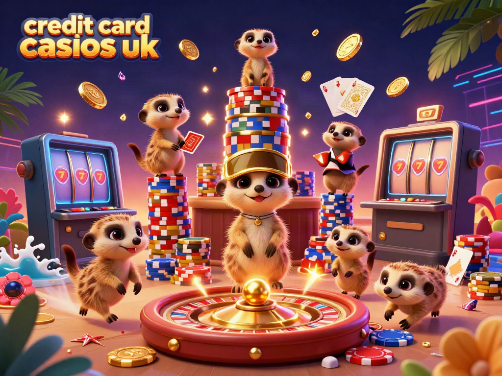 Experience exciting action at credit card casinos uk with meerkats in a lively casino scene.