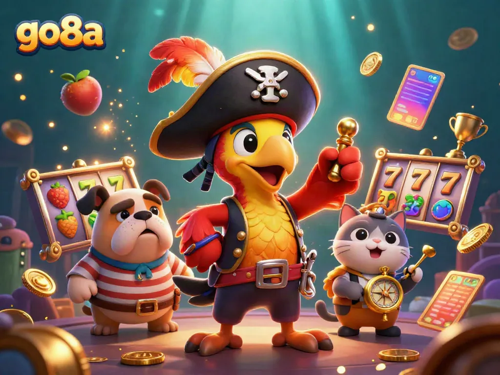 Engage with go8a's vibrant casino experience featuring lively characters and high-stakes action.