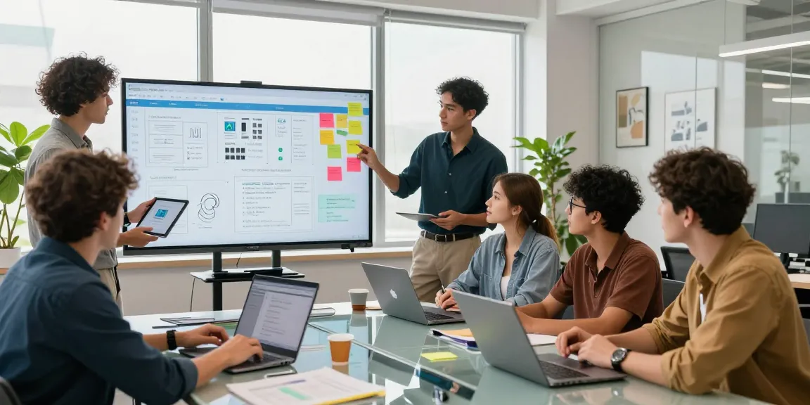 Team brainstorming innovative hot ai solutions in a bright office.