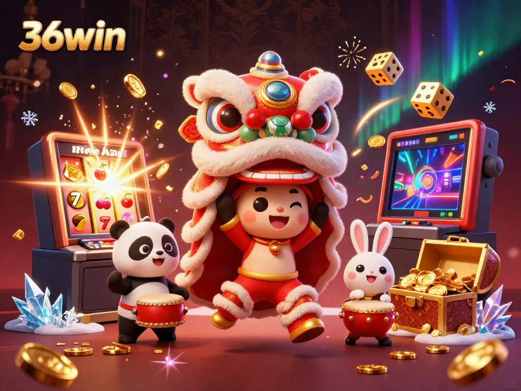 Experience the vibrant excitement of 36win's online casino with dynamic elements and captivating characters.