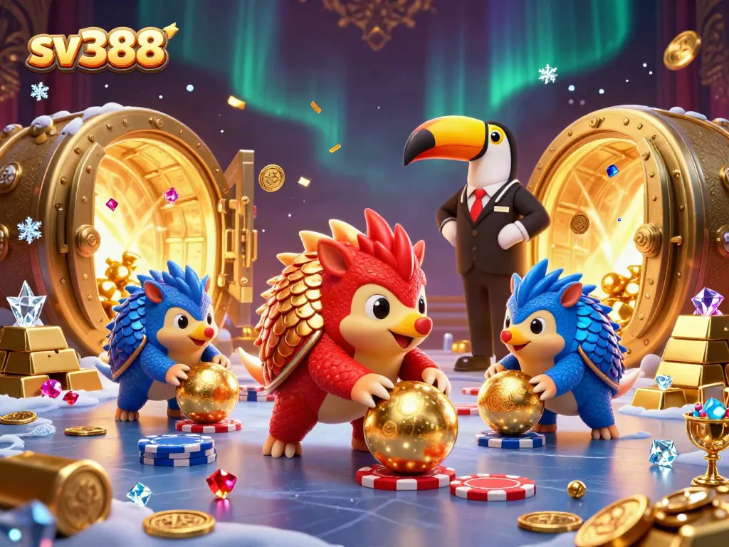 Engage in the excitement of sv388 with rival pangolins competing in a vibrant casino environment.