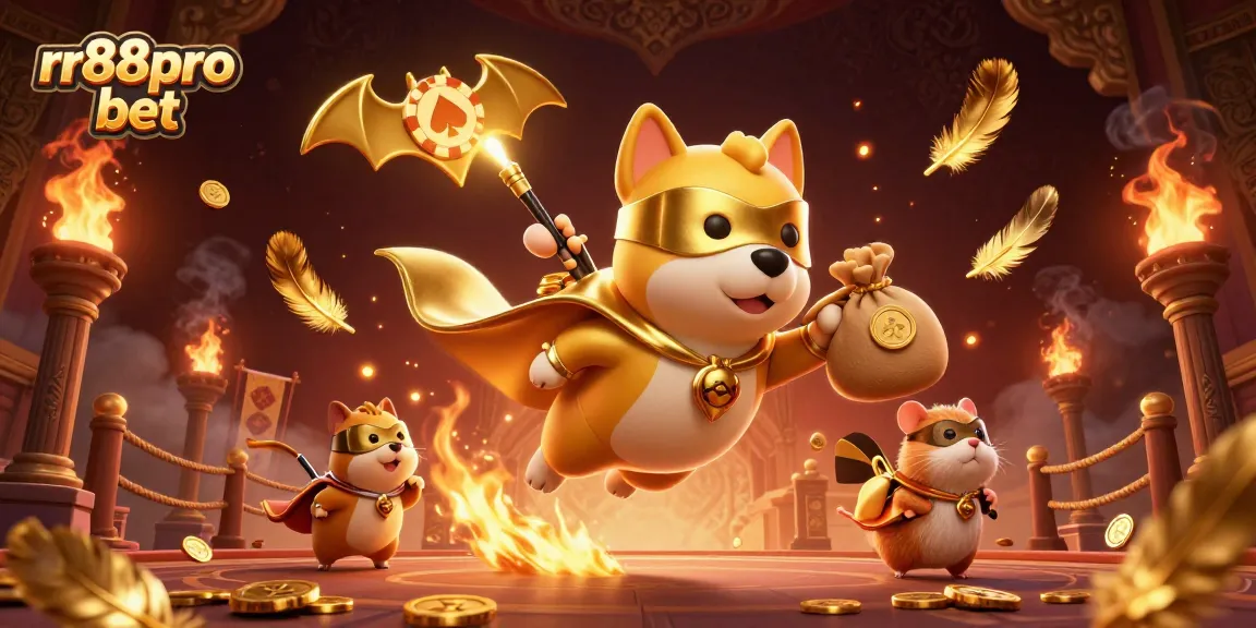 Experience thrilling gameplay at rr88pro bet with a vibrant casino illustration featuring a superhero dog.