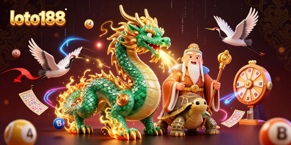 Engage with loto188's thrilling lottery experience featuring vibrant characters and dynamic elements in a captivating 3D scene.