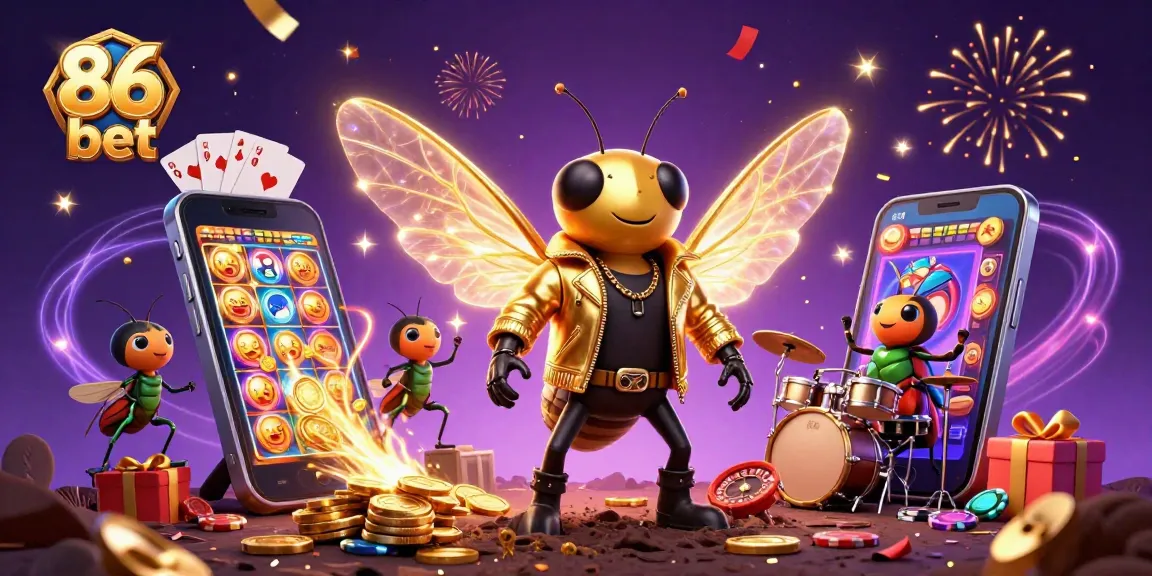 Experience exciting wins and gameplay with 86 bet's engaging casino-themed dynamic scene.