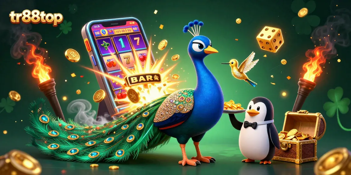 Experience gaming thrills with tr88top's multi-character jackpot scene featuring vibrant casino elements.