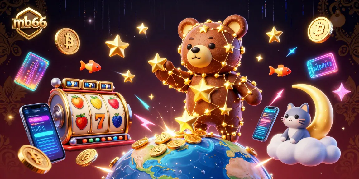 Engage with mb66 through vibrant slot games featuring animated stars and gold coins.