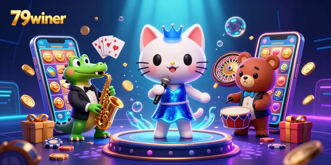 Engage with the vibrant 79winer casino experience featuring fun characters, slots, and exciting game elements.