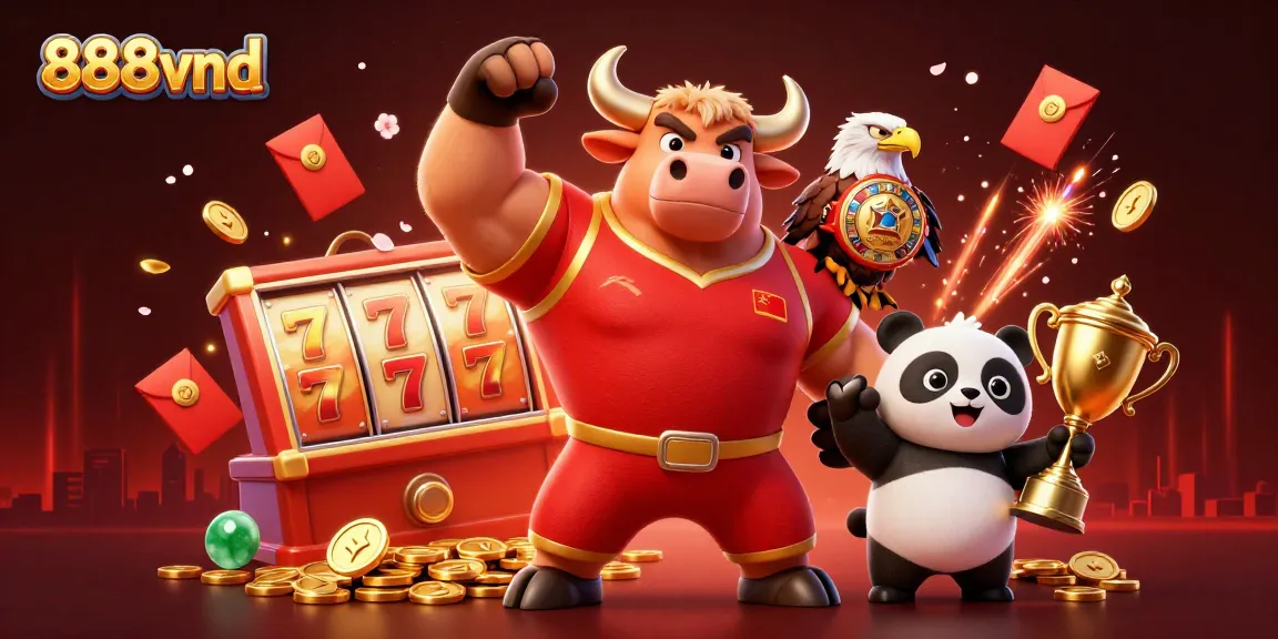 Play exciting games at 888vnd with spinning slot reels and vibrant casino elements