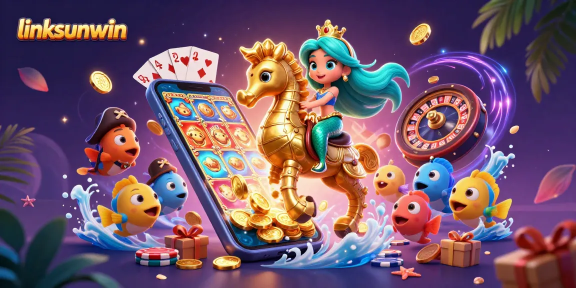Experience linksunwin with a vibrant 3D mermaid scene, rich in casino games and underwater adventure.