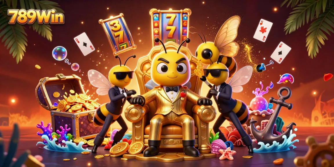 Enjoy thrilling wins at 789Win with vibrant slot reels and dynamic casino elements in a rich, immersive scene.