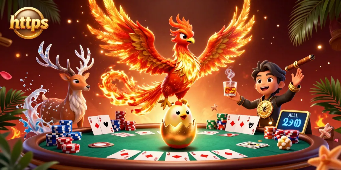 Win big at the poker table with https, featuring an epic scene of fantasy elements.