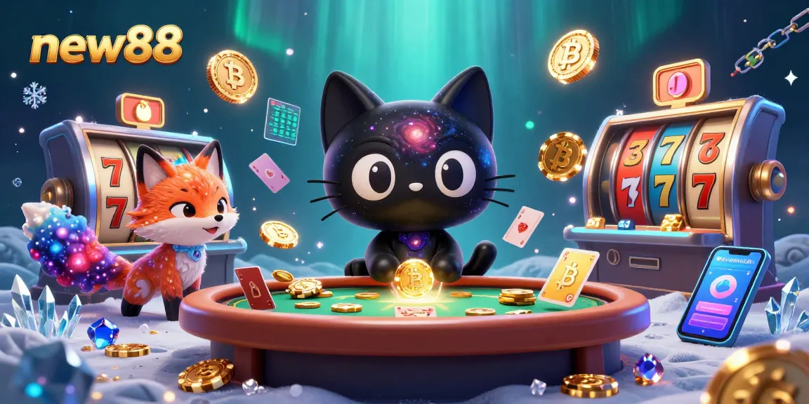 Experience thrilling gameplay at new88 with vibrant casino elements swirling around a cosmic scene.
